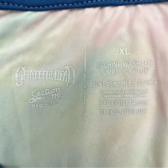 The Grateful Dead x Section 119 Rainbow Tie Dye UPF 50 Long Sleeve Swim Shirt - Picture 5 of 5